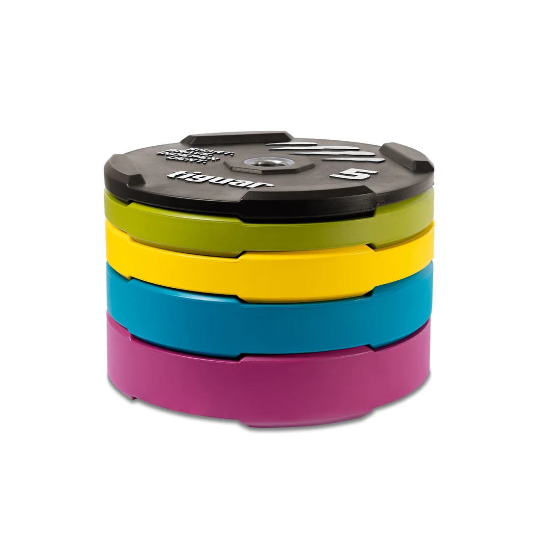 tiguar bumper plates interlock stacked like puzzle pieces